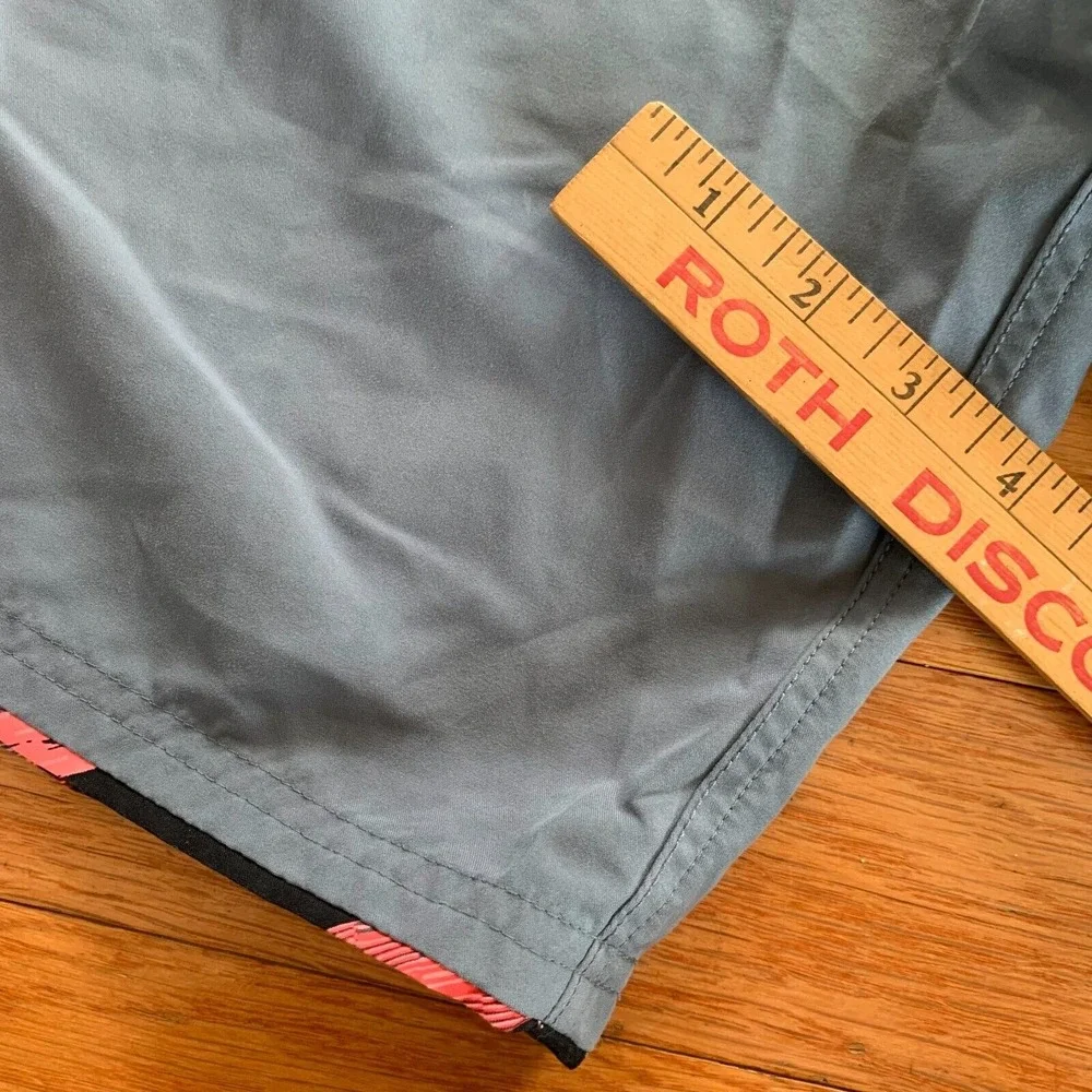 Nike Swim Trunks Mens‎ L Gray Pink Board Shorts Swoosh Swim 80's Vibe